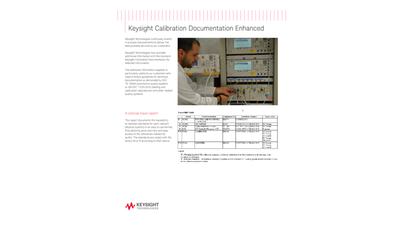 Keysight Instrument Calibration Services Enhancements